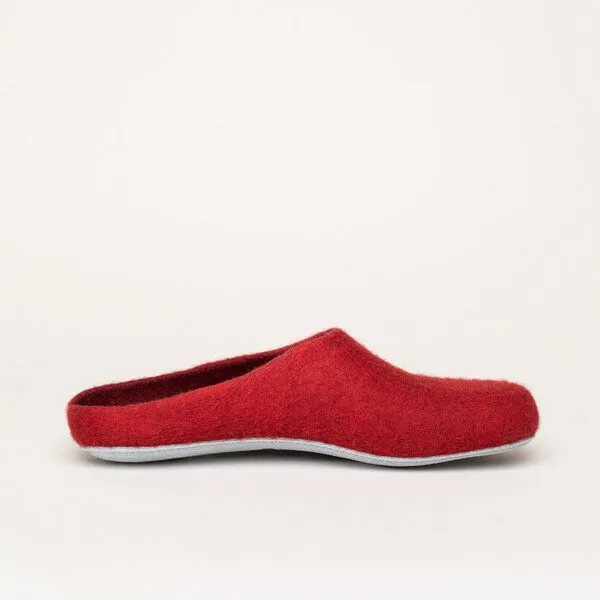 Magicfelt Magicfelt Filz-Hausschuh AP 701 aus 100% Merino-Wolle Pantoffeln für Damen & Herren mit Ledersohle, Mittel-rot, – Produktbild 2 von 4
