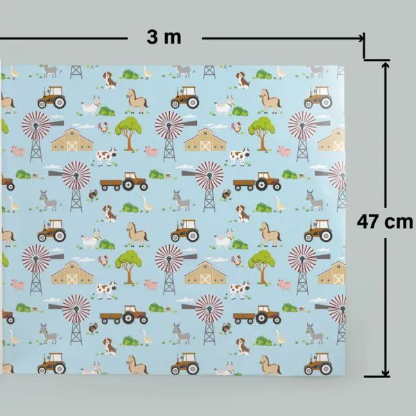 Fines Papeterie Fines Papeterie 3x 3m Geschenkpapier Set für Kinder SET 2 mit Meer, Bauernhof und Safari Motiven 3 Rollen je 300x47 cm – Produktbild 3 von 4