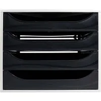 Exacompta Exacompta Schubladenbox Ecobox "Office", DIN A4+, 4 Schubladen, schwarz – Produktbild 1 von 1