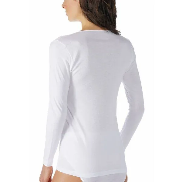 mey Mey Damen Langarm Shirt Noblesse aus PIMA Baumwolle 26809, Weiss, – Produktbild 2 von 2