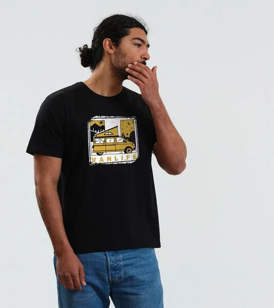Gary Mash GARY MASH T-Shirt VANLIFE aus Biobaumwolle, Schwarz, – Produktbild 2 von 4