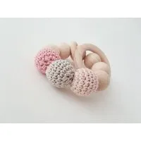 NoniKids Berlin NoniKids Berlin Greifling Beißring Holz *Ringe* | Bio Baumwolle, Nude, – Produktbild 1 von 1