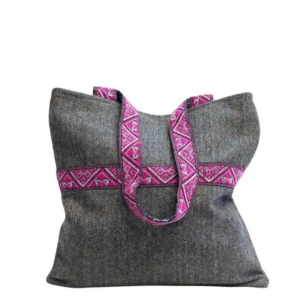 manbefair manbefair Tweed Shopper Celine, Grau, – Produktbild 1 von 4