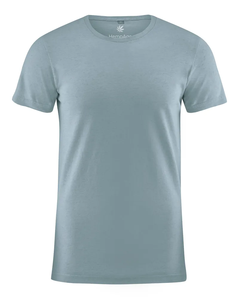 HempAge Hempage Herren vegan T-Shirt Slim Fit Aloe-Blau, Blau, – Produktbild 1 von 2