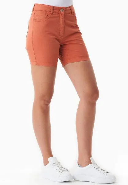 ORGANICATION ORGANICATION Slim-Fit Shorts aus Bio-Baumwolle, Dusty orange, – Produktbild 3 von 4