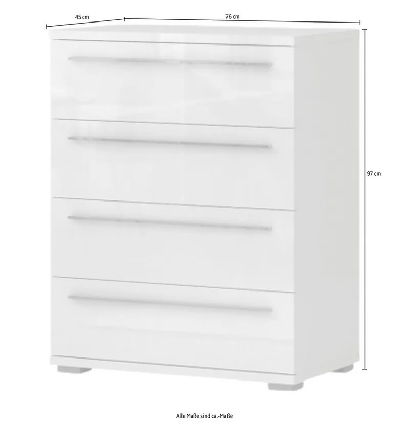 OTTO home Schubkastenkommode Piano, mit 4 oder 5 Schubladen, FSC-zertifizierter Holzwerkstoff, UV lackiert hochglänzend,Soft-Close Funktion, in 2 Breiten und 2 Höhen, Beige, – Produktbild 8 von 8