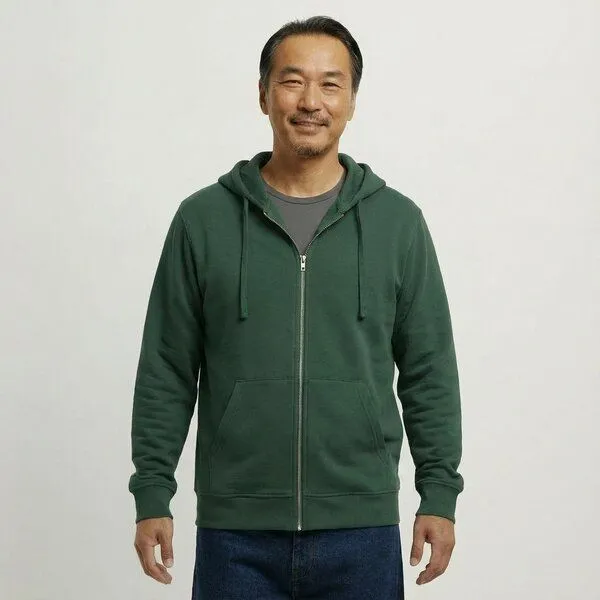 YTWOO YTWOO Everyday Unisex-Sweatjacke – Weich, zeitlos & nachhaltig, Bottle green, – Produktbild 2 von 4