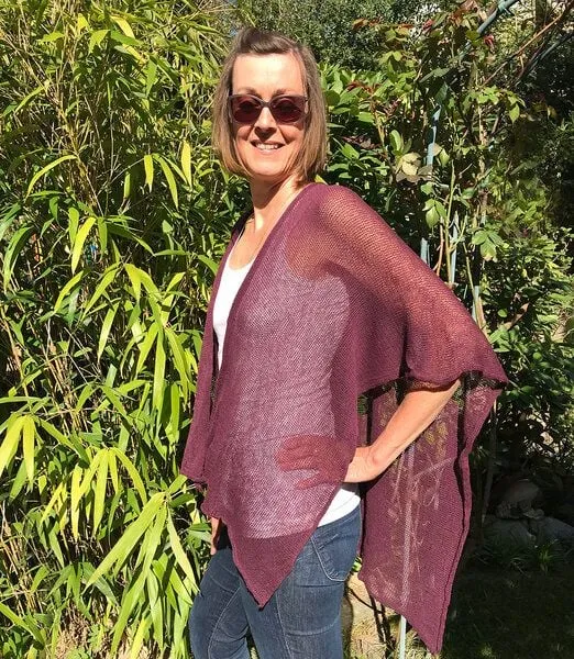 Sundara Sundara Kimono "Mira" 100% Bio-Baumwolle, Burgund, – Produktbild 2 von 2