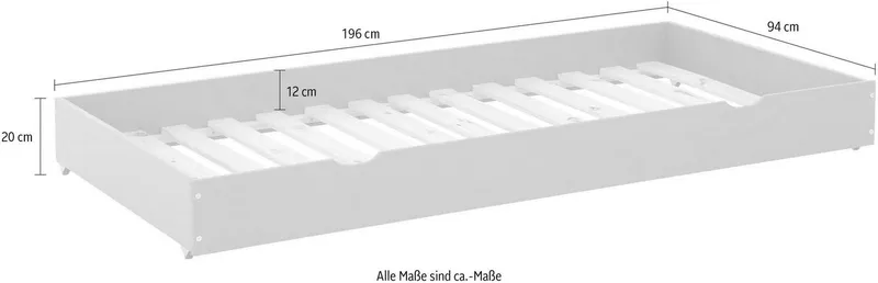 OTTO home Schubkasten Alpi, passend für das Etagenbett der Serie Alpi, aus massivem Kiefernholz, Weiß, – Produktbild 3 von 5