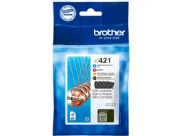 Brother 4er Set Brother Tintenpatronen LC-421BK/C/M/Y schwarz, cyan, magenta, gelb – Produktbild 1 von 1