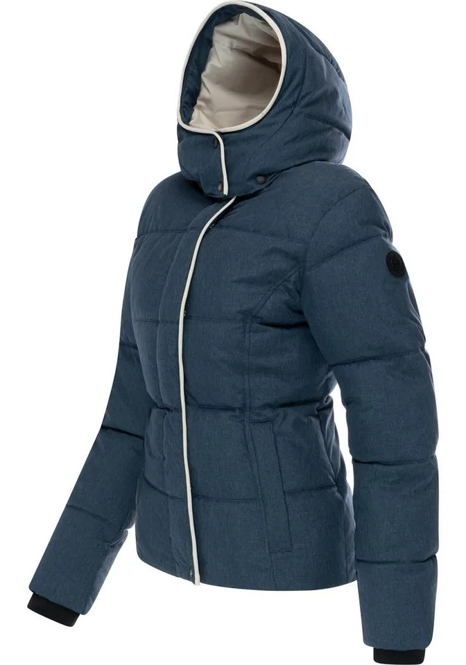 ragwear ragwear Winterjacke Gleama Melange YOUMODO Wasserdichte Steppjacke mit abnehmbarer Kapuze, Blau, – Produktbild 3 von 5