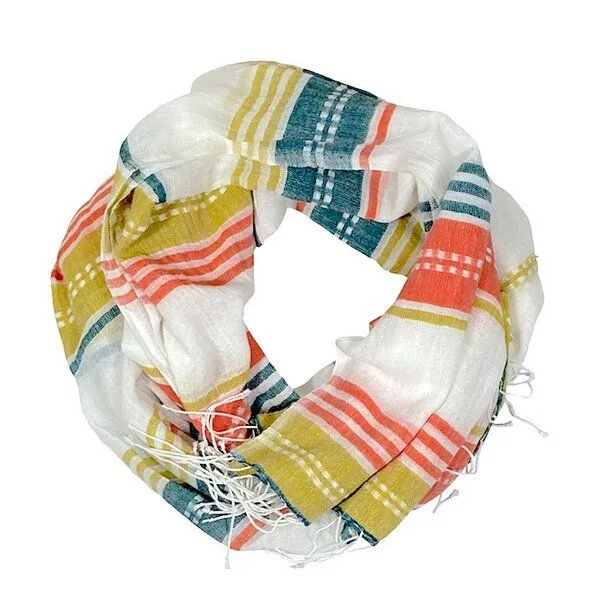 Sabahar Unisex Baumwollschal - Adi 70x200 - Autumn Weiß - Sabahar Äthiopien – Produktbild 1 von 4