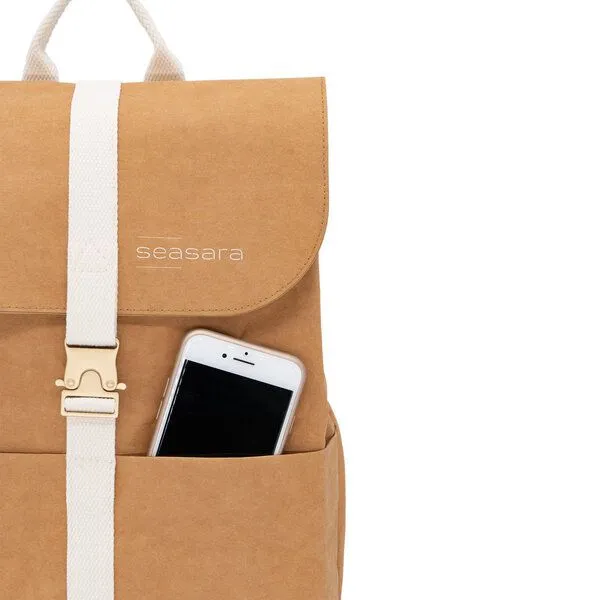 seasara seasara Damen Rucksack aus recyceltem Kraftpapier und Canvas – Produktbild 4 von 5