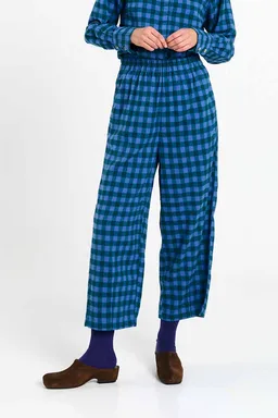 SUITE13LAB SUITE13LAB Damen vegan Hose Avis Check Blau – Produktbild 1 von 1