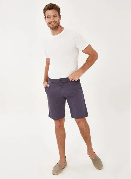 ORGANICATION ORGANICATION Chino-Shorts aus Bio-Baumwolle mit elastischem Bund, Steel, – Produktbild 2 von 4