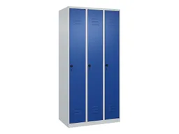 C+P C+P Spind Classic PLUS, 3 Abteile, 1850x900x500mm, Lichtgrau/Enzianblau – Produktbild 1 von 1