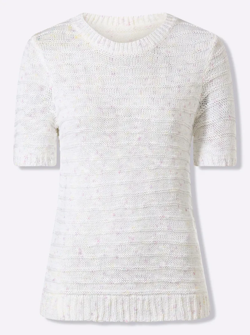 Witt Kurzarmpullover, Weiß-gemustert, – Produktbild 1 von 2