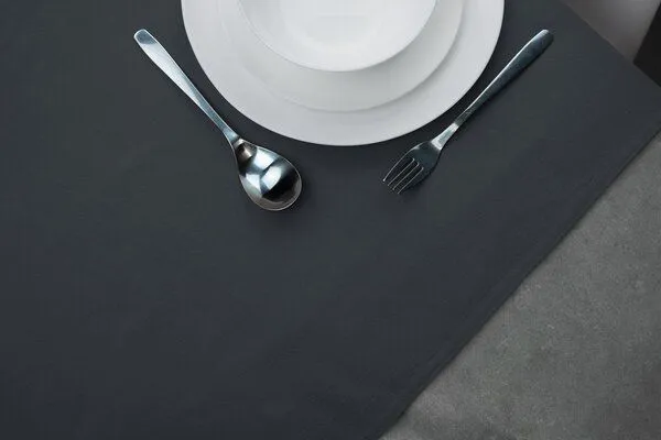 jilda-tex jilda-tex Tischläufer Renforce 100% Bio-Baumwolle Uni 50x160cm, Anthrazit, – Produktbild 2 von 4