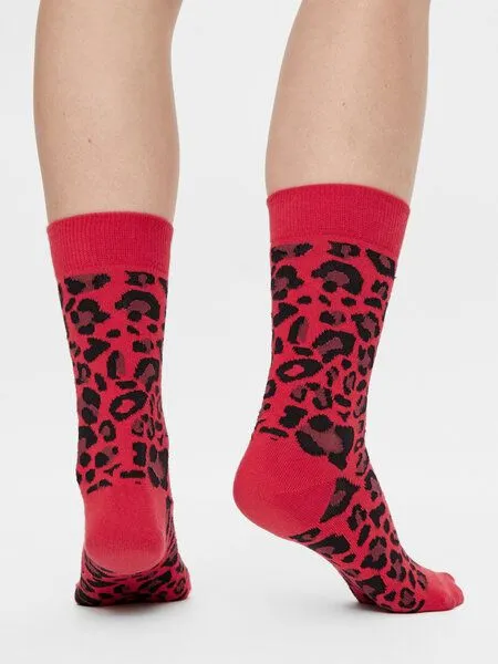 Natural Vibes Natural Vibes Leoparden Socken Bio GOTS | Bunte Socken | Herren Damen Socken, Rot, – Produktbild 1 von 3