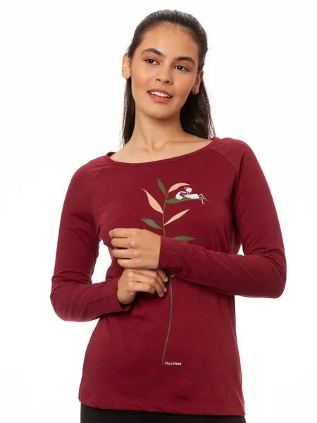 FellHerz FellHerz Damen Raglan Longsleeve Booklover chestnut Bio Fair Vegan – Produktbild 4 von 4