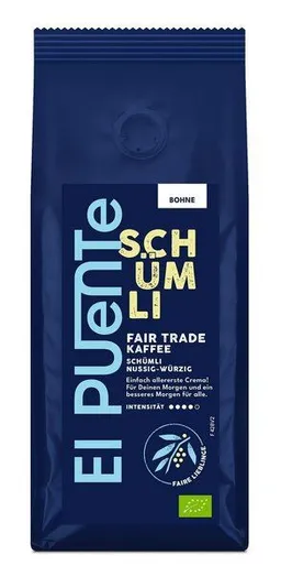El Puente El Puente Schümli - Bio-Kaffeebohnen 250 g | Fair Trade | Bio-zertifiziert | Vegan | Glutenfrei – Produktbild 1 von 1