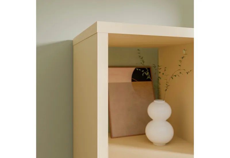 FORTE Standregal Mauro, FSC®-zertifiziert, Fachgröße 33x33cm, 4 Fächer, Gelb, – Produktbild 4 von 5