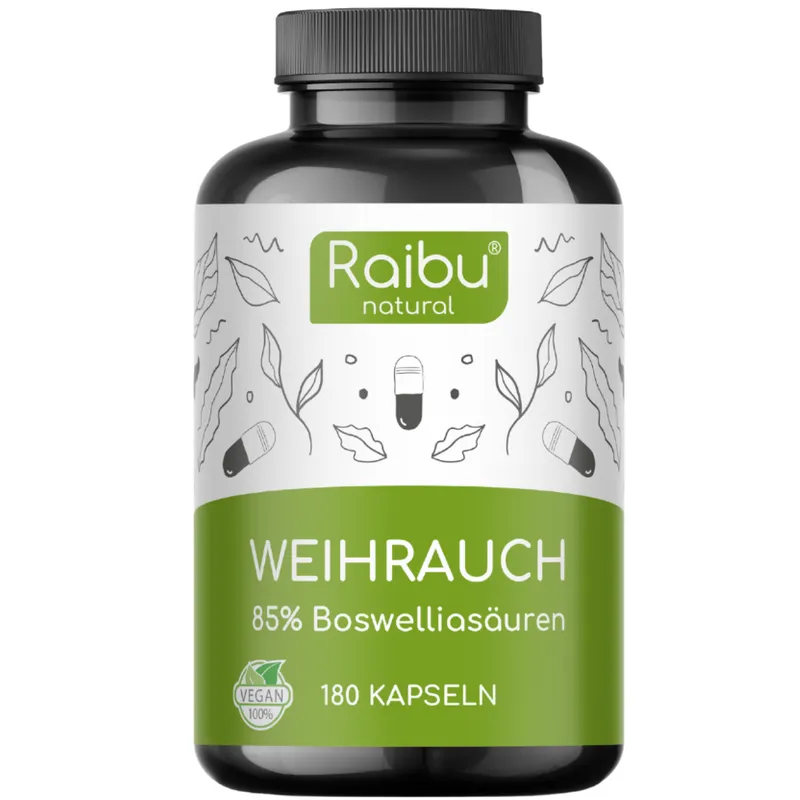 Raibu Organic & Raibu Natural | Natürliche Nahrungsergänzung Raibu Organic & Raibu Natural | Natürliche Nahrungsergänzung Weihrauch | 180 Kapseln – Produktbild 1 von 1