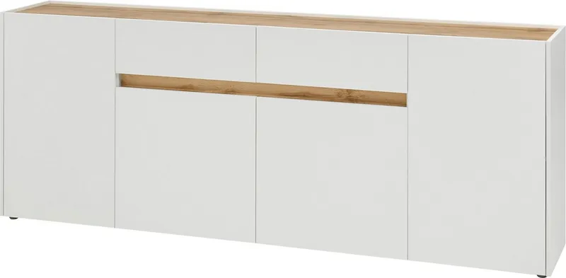 Home affaire Sideboard City/Giron, moderner Schrank, Kommode, Stauraumschrank, zeitlos, modern, ausreichend Stauraum, vielseitig einsetzbar, Weiß, – Produktbild 2 von 5