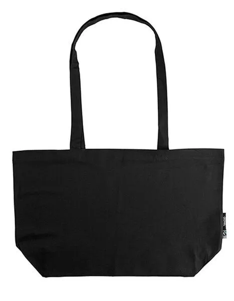 Neutral Neutral Baumwolltasche Einkaufstasche Shopper Breit Lange Henkel, Schwarz, – Produktbild 2 von 4