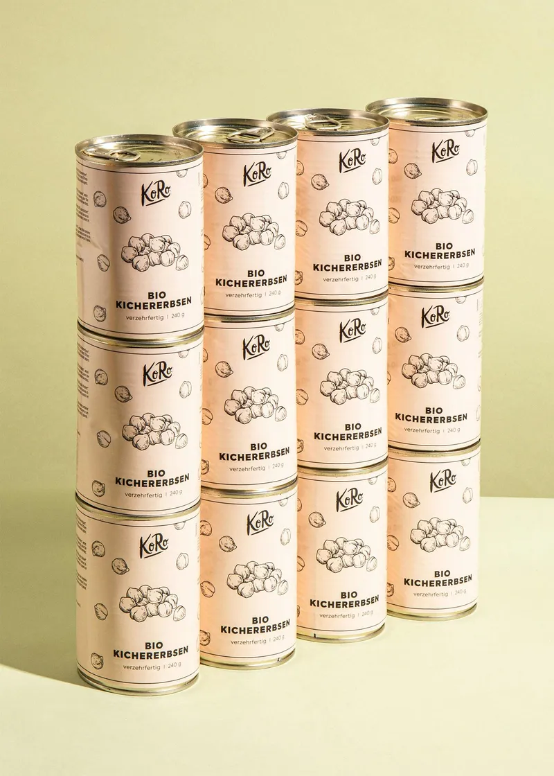 KoRo Bio Kichererbsen in der Dose 12 x 240 g – Produktbild 1 von 5