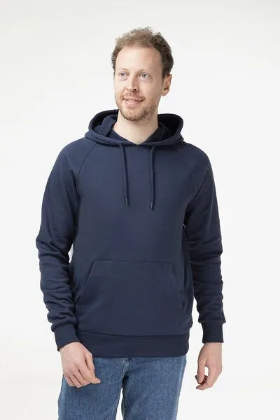 Evermind Evermind Unisex Raglan Hoodie aus Bio-Baumwolle, Dunkelmarine, – Produktbild 2 von 4