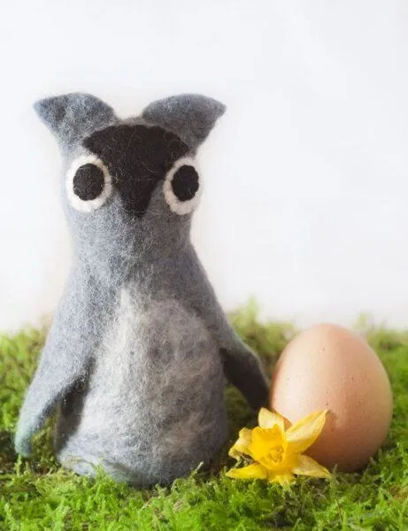 short'n'pietz short'n'pietz Eule als Filz Eierwärmer, Grau, – Produktbild 1 von 1