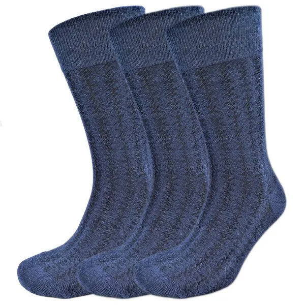 BLS Organic BLS Organic 3er Pack GOTS zertifiziert 98 % Bio-Baumwolle Dreieck-Design Herrensocken, Blau, – Produktbild 1 von 1