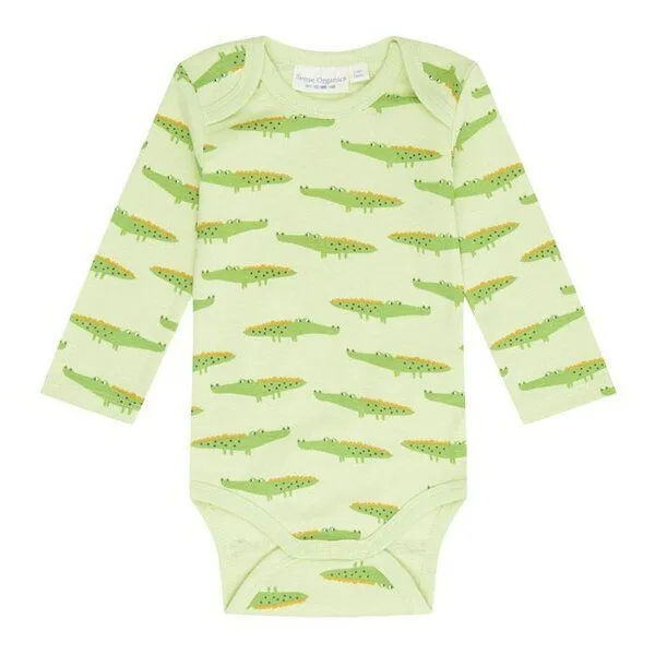Sense Organics sense-organics Baby Body Langarm *Kroko grün* Gots & Fairtrade I Sense Organics – Produktbild 1 von 2