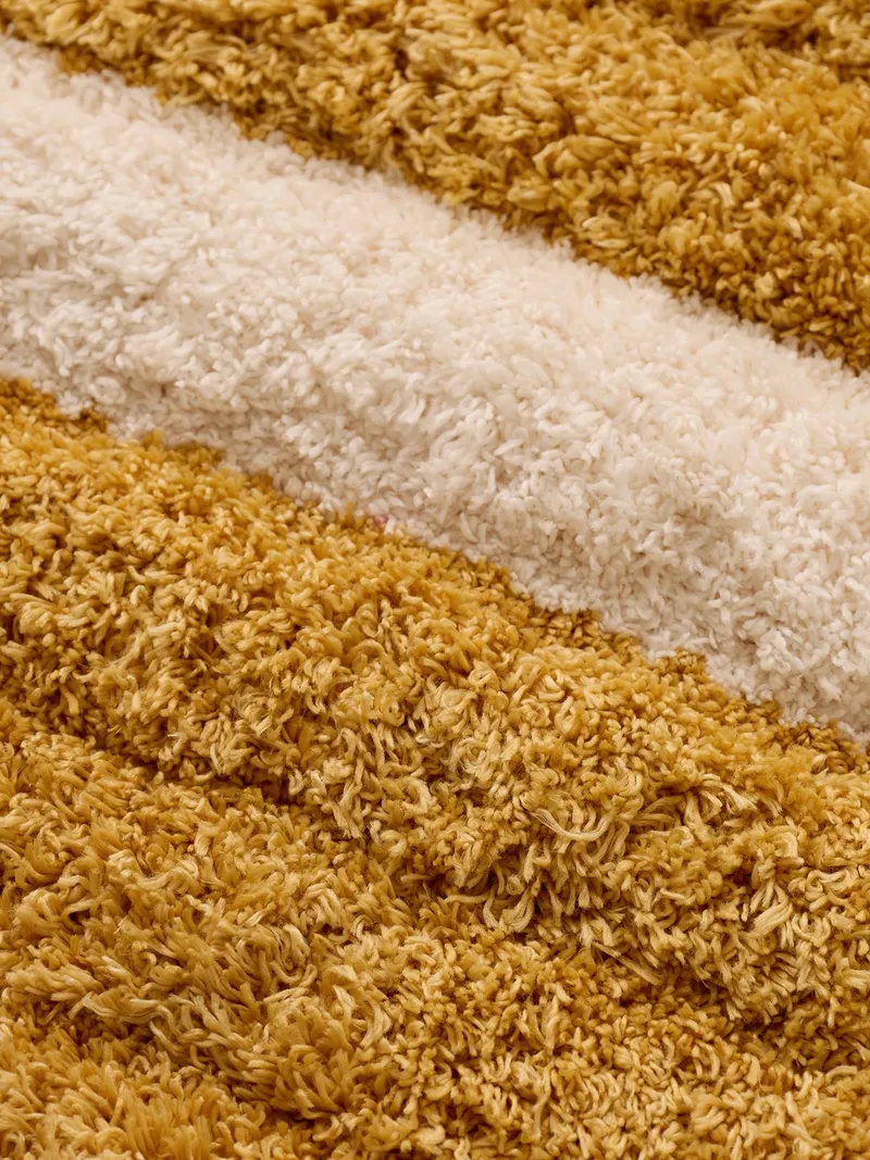 Vertbaudet Teppich Kinderzimmer rechteckig 100x150, Beige gestreift, – Produktbild 4 von 4