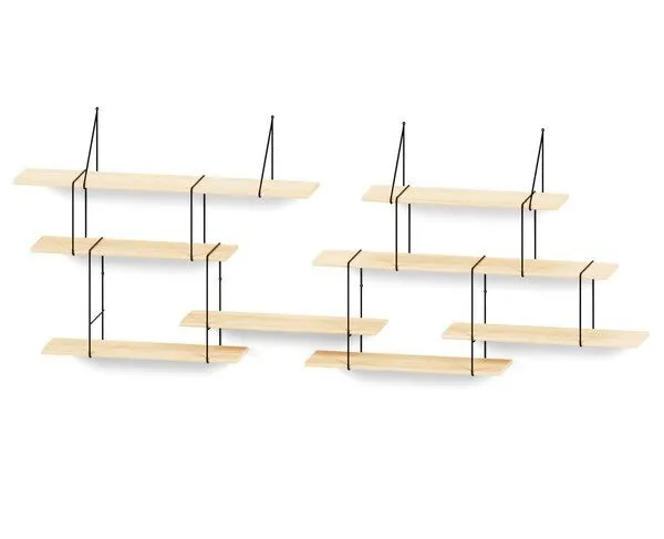 Hausen Hausen Wandregal LINK Duo shelf ash / black, Black, – Produktbild 1 von 4