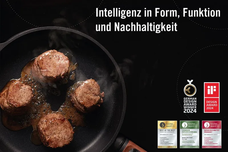 Woll Woll Bratpfanne MADE IN GERMANY - Eco Logic QXR Guss-Flachpfanne, Aluminiumguss (1-tlg), Diamond-QXR - Beschichtung, Schwarz, – Produktbild 5 von 5