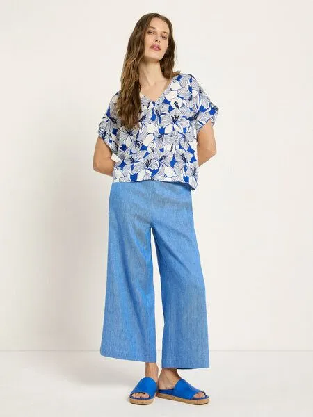 LANIUS LANIUS Blusenshirt aus TENCEL, Print bloom lapis, – Produktbild 3 von 4
