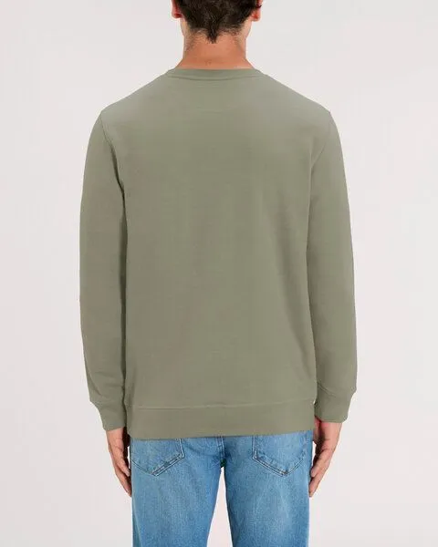 Human Family Human Family Bio Unisex Rundhals-Sweatshirt - "Araise - Geometric Line", Khaki, – Produktbild 4 von 4