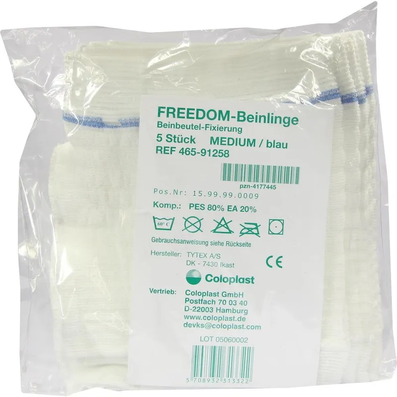 Coloplast FREEDOM Beinlinge medium blau 5 St Bandage – Produktbild 1 von 1