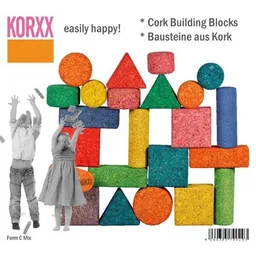 Kork-Deko Kork-Deko Bauklötze aus Kork | KORXX Form C-Mix | 28-teilig | leise, leicht & natürlich! – Produktbild 1 von 1
