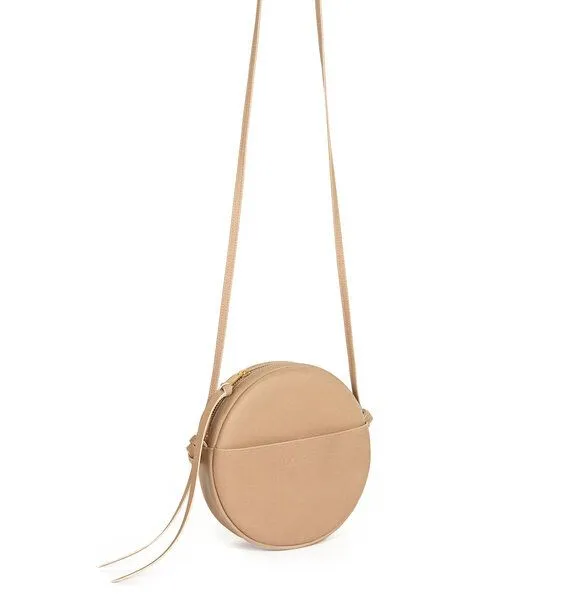 ELEKTROPULLI Vegane Runde Schultertasche RUT von ElektroPulli, Graubraun mit silber rv, – Produktbild 4 von 4