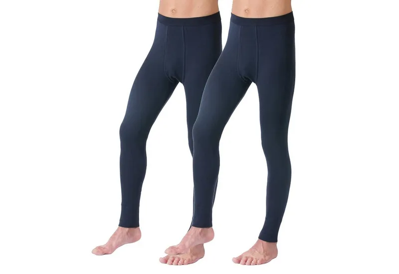HERMKO Lange Unterhose 3540 (Pack, 2er) Bio-Baumwolle mit Eingriff Weichbund basic hergestellt in EU, Blau, – Produktbild 1 von 2