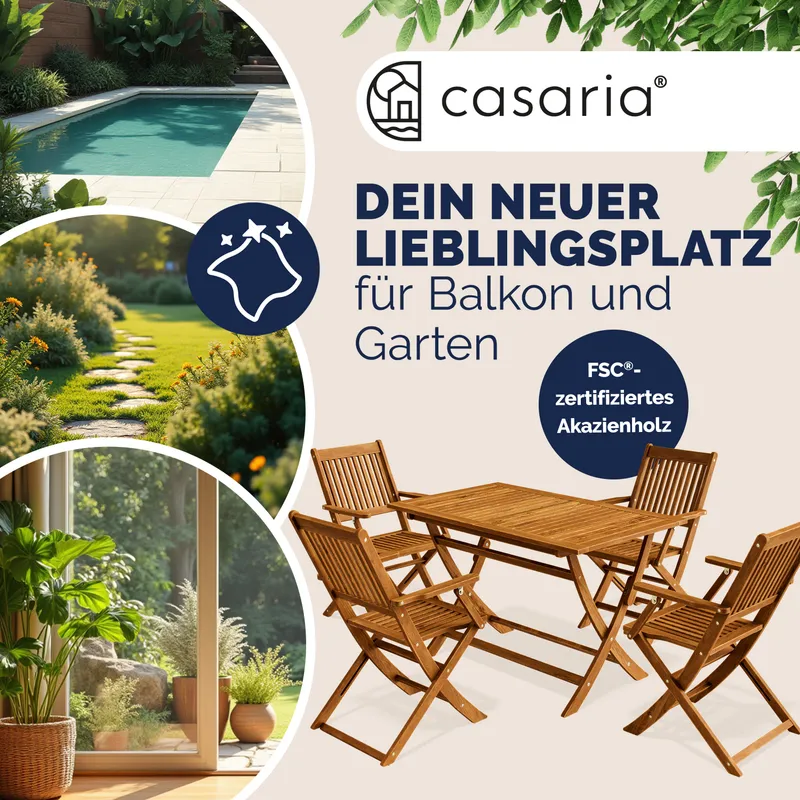Casaria® Casaria® Garten-Sitzgruppe Sydney Komfort 5-tlg Akazienholz FSC® zertifiziert – Produktbild 2 von 7