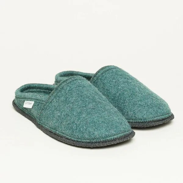 Gottstein Gottstein Filz-Hausschuh Villach - Pantoffel für Damen & Herren aus 100% Schurwolle, Dunkel-grün, – Produktbild 1 von 4