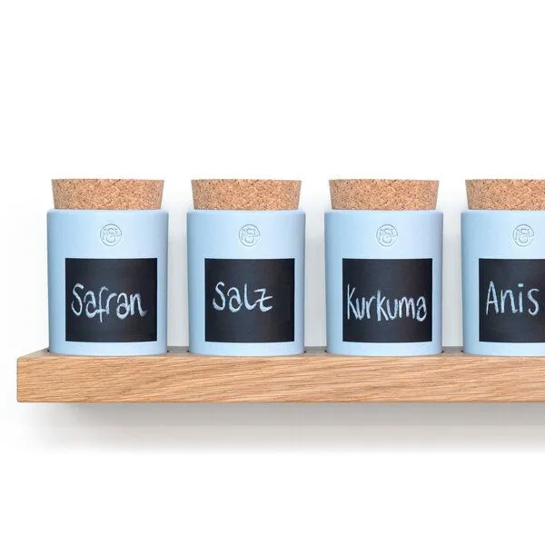 klotzaufklotz klotzaufklotz Gewürzregal Eiche, Taubenblau, – Produktbild 1 von 5