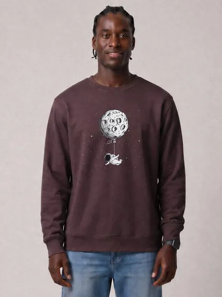 watapparel watapparel Sweatshirt Unisex Funny Spaceman, Red brown, – Produktbild 2 von 2