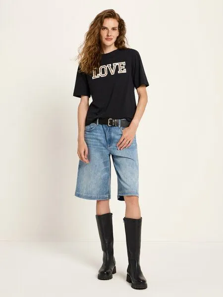 LANIUS LANIUS Statementshirt LOVE (GOTS), Black, – Produktbild 2 von 4