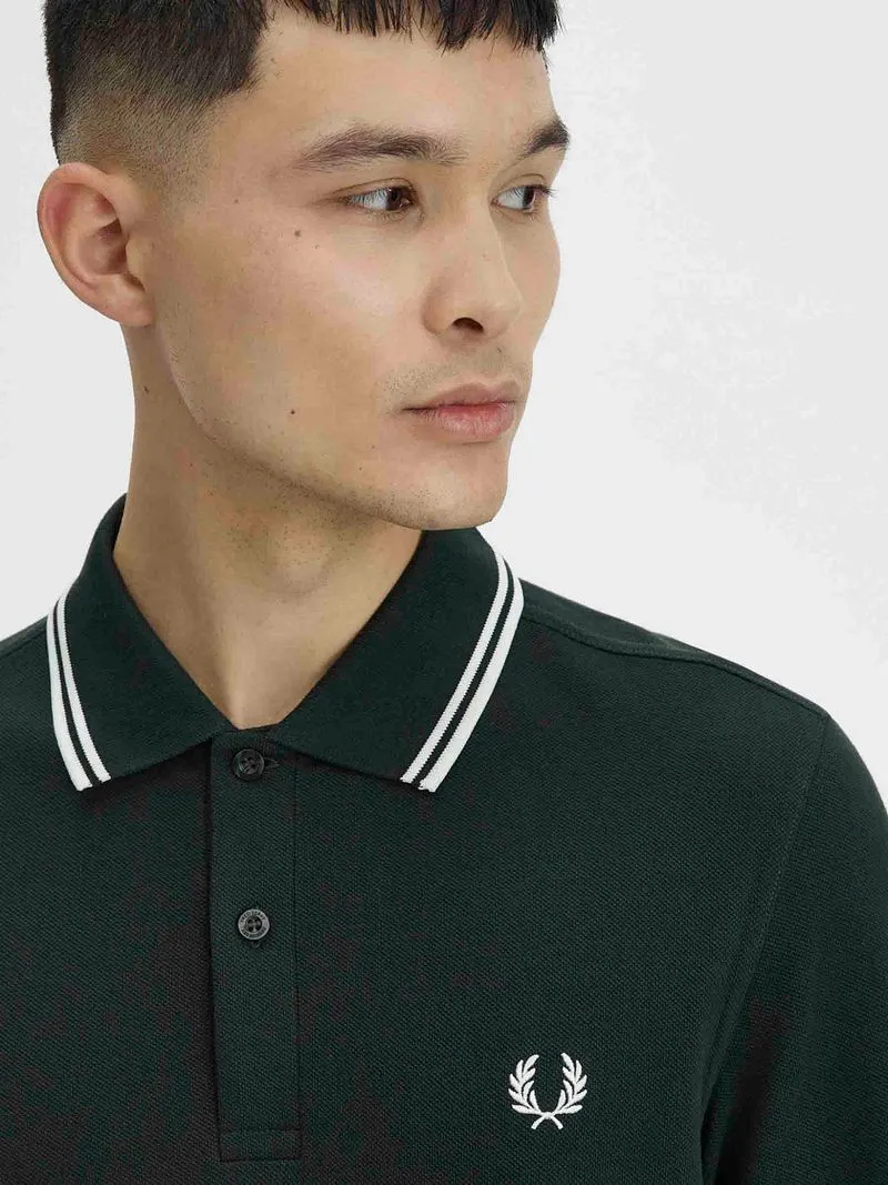 Fred Perry Fred Perry Langarm-Poloshirt Dunkelgrün T50 - Größe XL, Grün, – Produktbild 4 von 5
