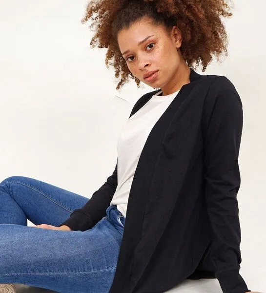 Lena Schokolade Lena Schokolade Jäckchen Lang aus Bio-Jersey, Schwarz, – Produktbild 2 von 4